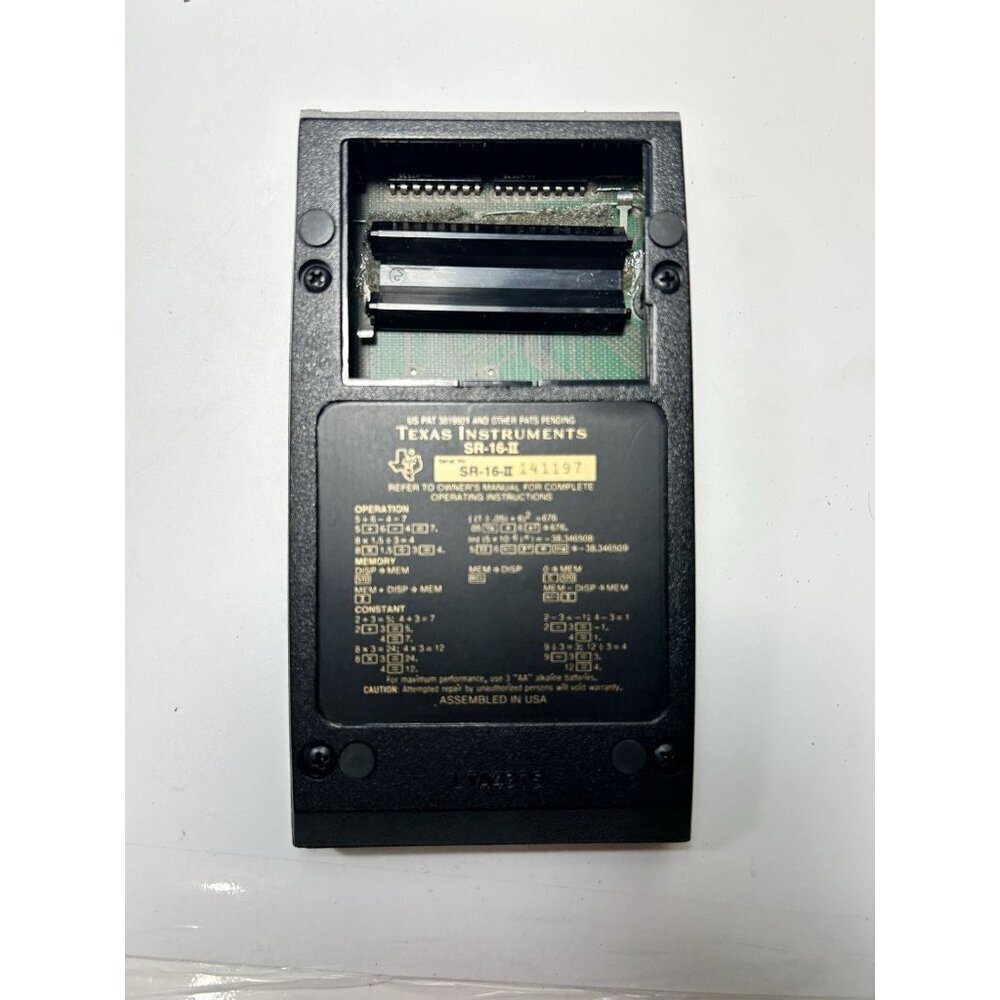 Vintage 1975 Texas Instruments SR-16-II Handheld Electronic Calculator Works